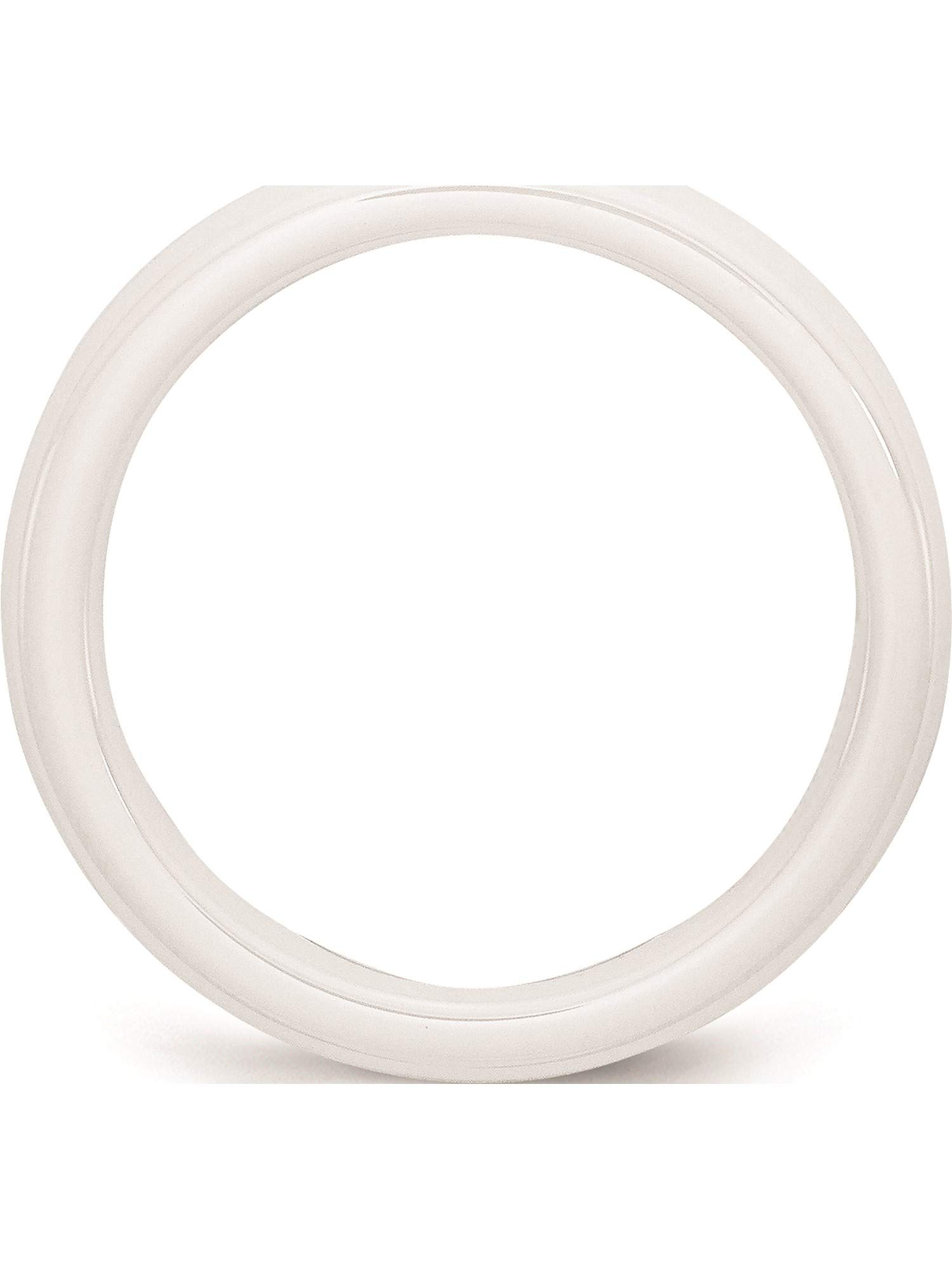 4mm Polished Ceramic White Ring Band - Size 8 | Durable & Hypoallergenic Wedding Band for Men & Women | Perfect for Everyday Wear, Anniversary Gifts & Special Occasions