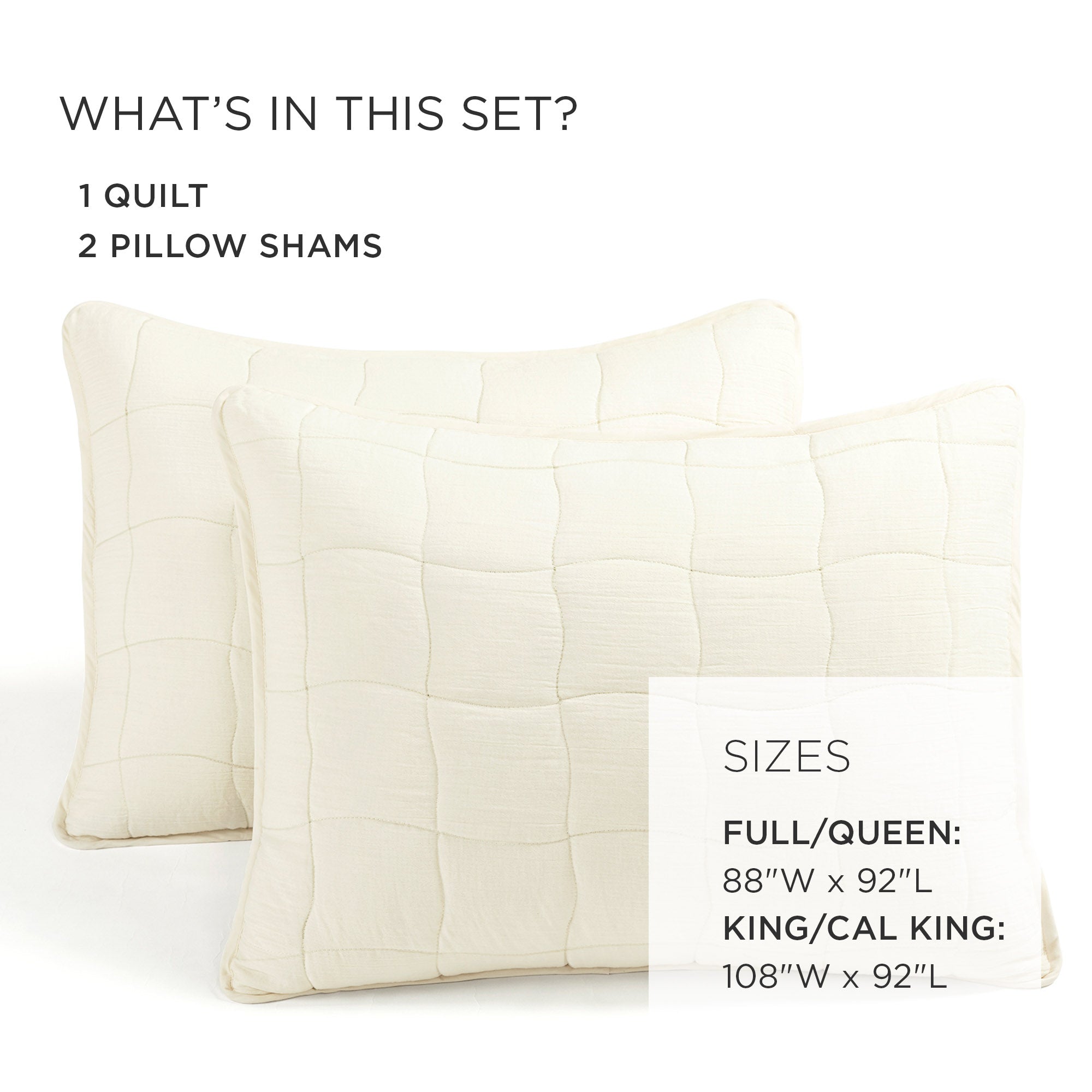 Premium 3-Piece Cloud Gauze Quilt Set - Soft & Breathable Bedding for All Seasons - Perfect for Cozy Nights, Guest Rooms & Vacation Homes