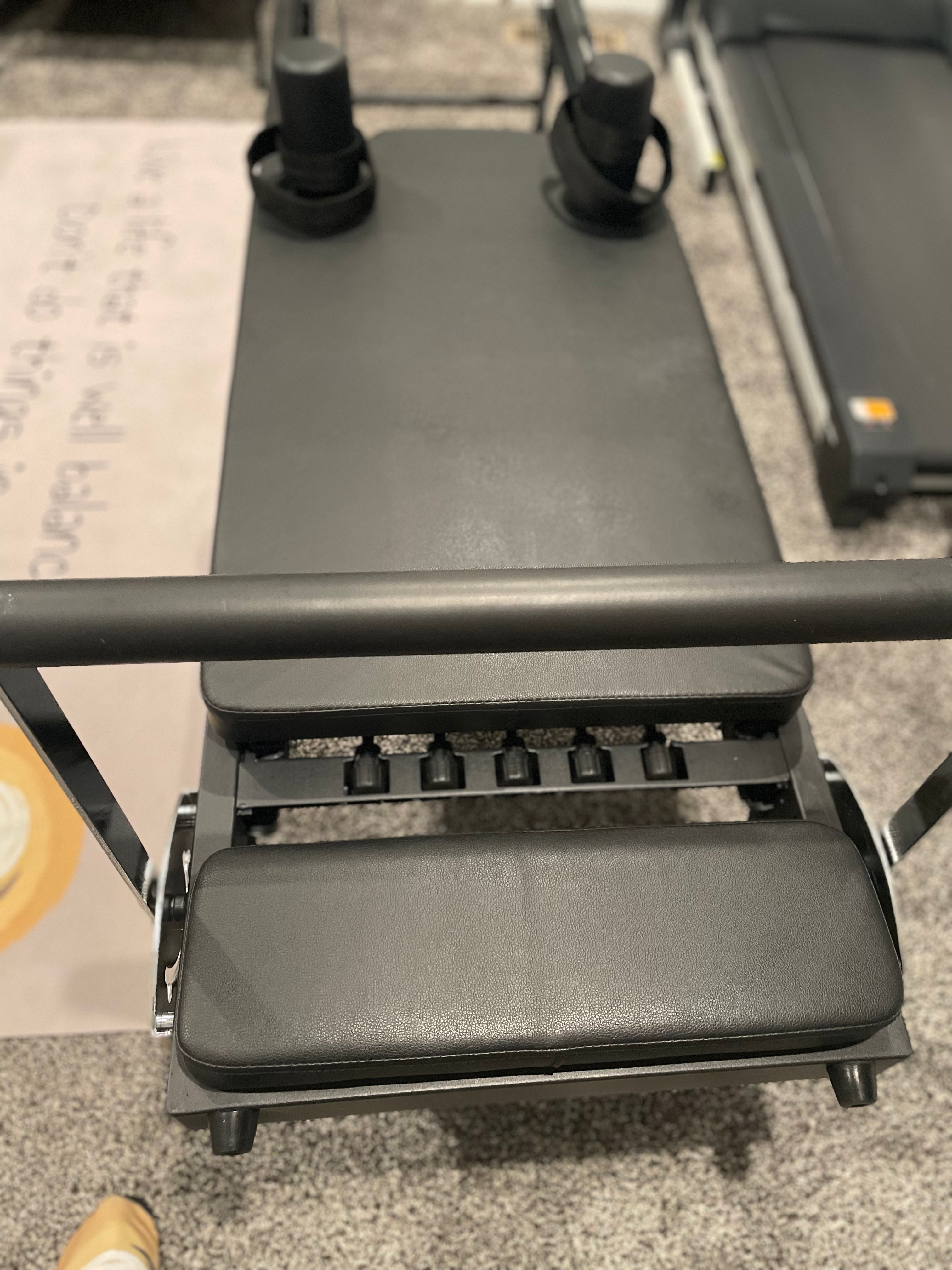 TuT Metal Foldable Pilates Reformer with 5 Resistance Cords - Portable Home Gym Equipment for Full Body Workout, Strength Training & Physical Therapy