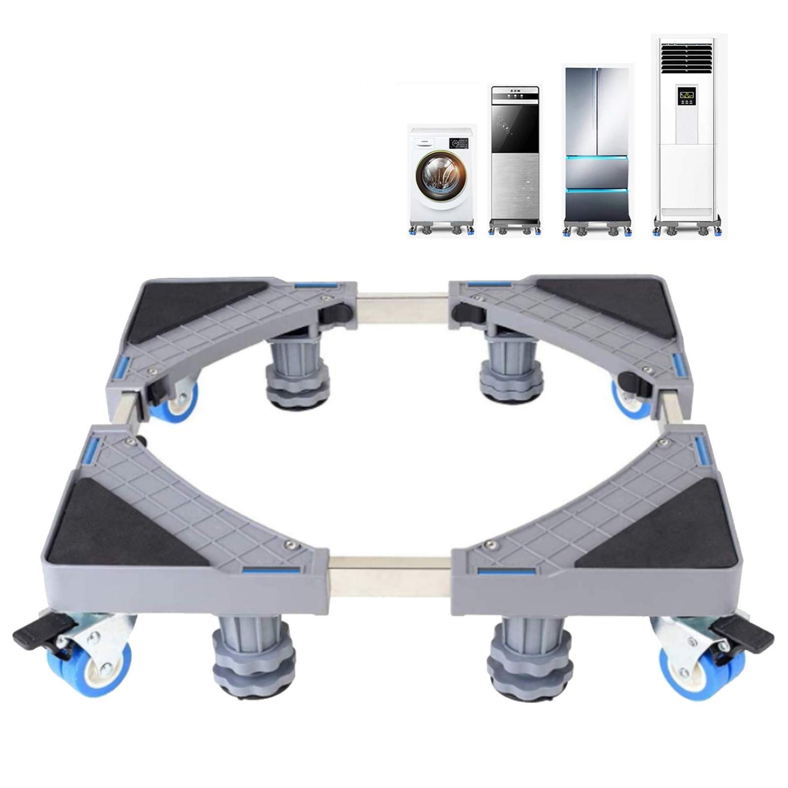 Universal Mobile Base Stand for Refrigerator, Washing Machine & Furniture - Heavy Duty Dolly with Locking Wheels & Sturdy Feet | Perfect for Home, Dorm, Laundry Room & Garage Organization