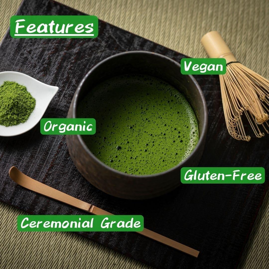 Premium Organic Uji Matcha Green Tea Powder 30g - Ceremonial Grade, USDA Certified, Antioxidant-Rich for Smoothies, Lattes & Baking