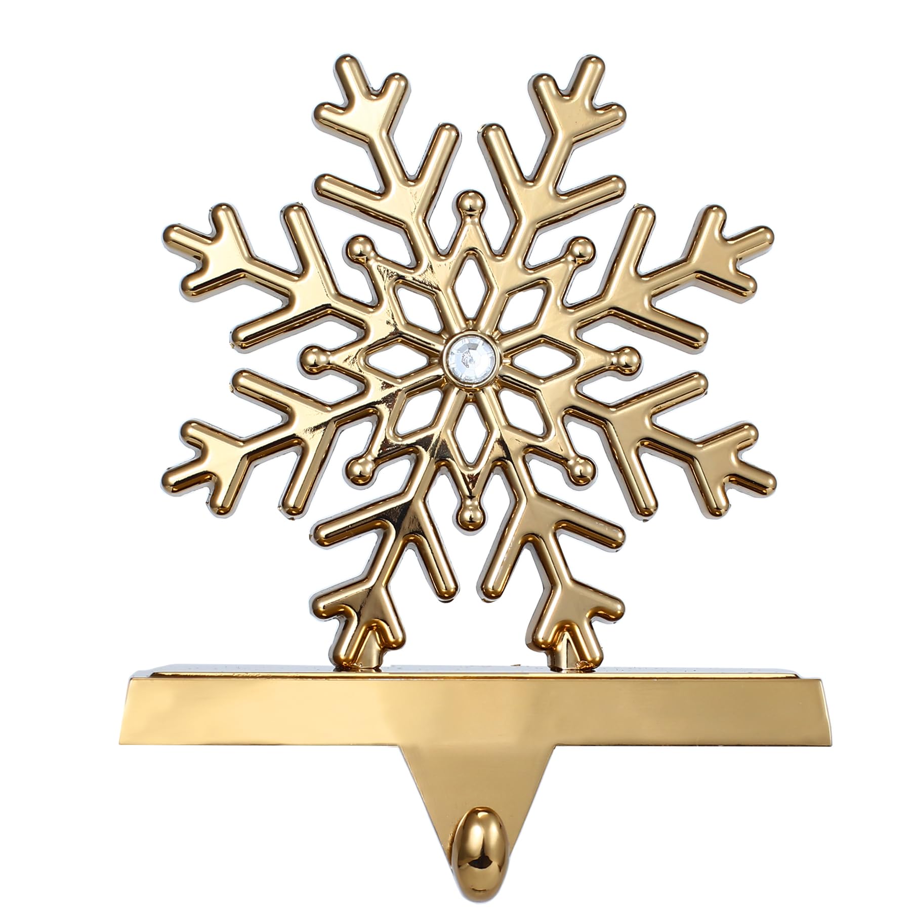 4-Pack Antique Gold Christmas Stocking Holders for Fireplace Mantel - Snowflake, Snowman, Reindeer & Tree Design - Durable Metal Hooks for Holiday Decor - Perfect for Christmas Home Decor & Gift Hanging
