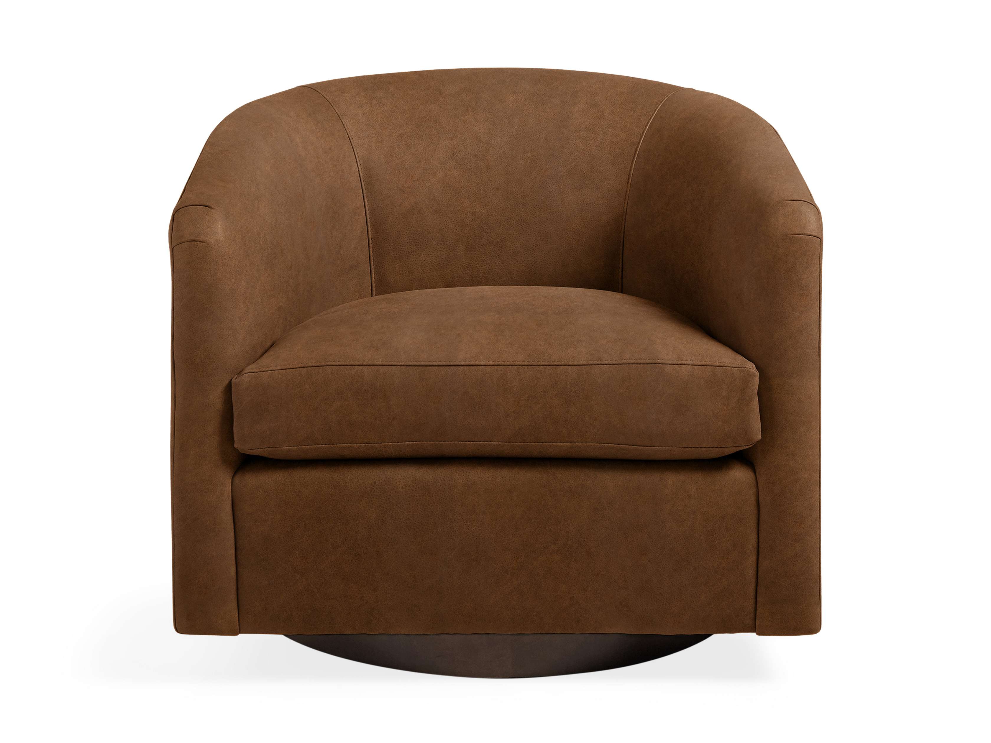 Premium Bowan Leather Swivel Chair - 360 Degree Rotating Office Chair with Adjustable Height - Ergonomic Executive Desk Chair for Home & Office Workspaces