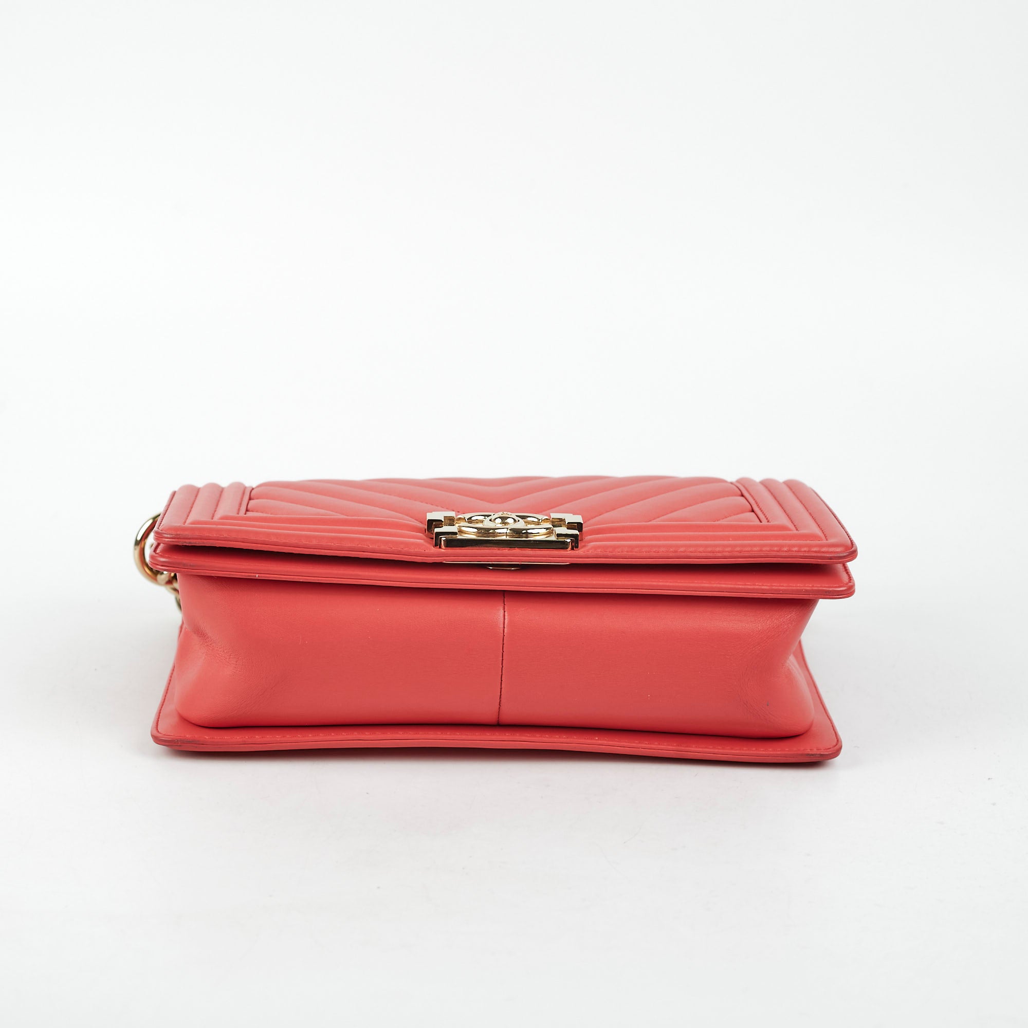 Chanel Old Medium Boy Chevron Lambskin Coral Bag Series 27 - Luxury Designer Handbag for Women, Perfect for Parties, Dating & Special Occasions