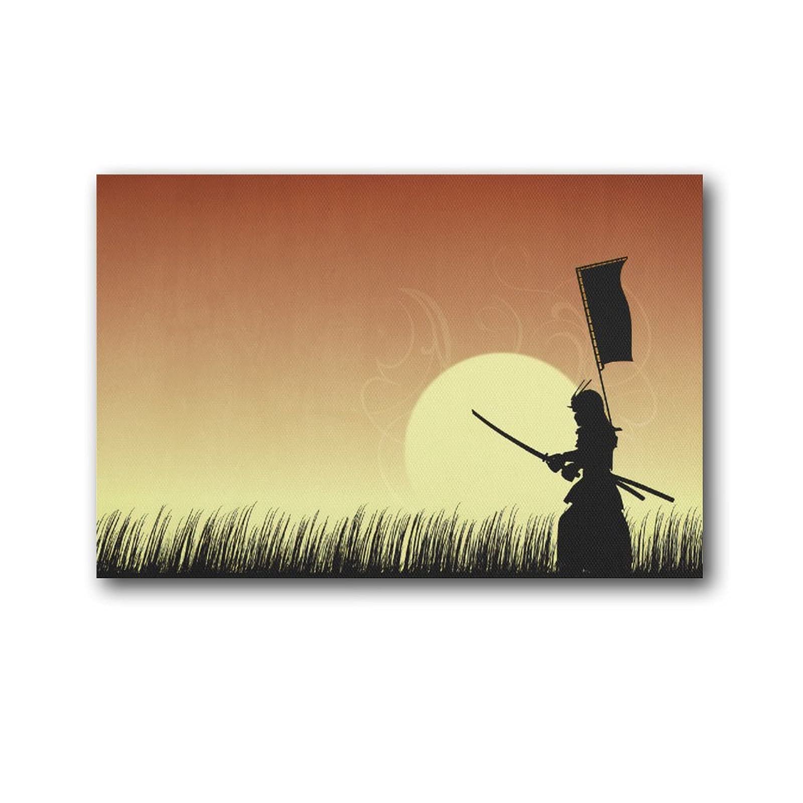 Japanese Samurai Armor Retro Classic Art Print - Canvas Wall Decor for Living Room & Bedroom - 20x30cm (8x12 inches) - Perfect for Home Office, Man Cave, or Anime Themed Spaces