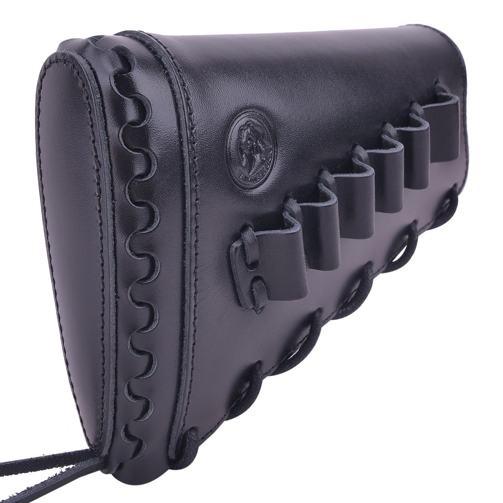 Premium Handmade Leather Rifle Buttstock Cover with Adjustable Gun Sling & Ammo Shell Holder - Hunting, Shooting Range & Outdoor Sports Accessory
