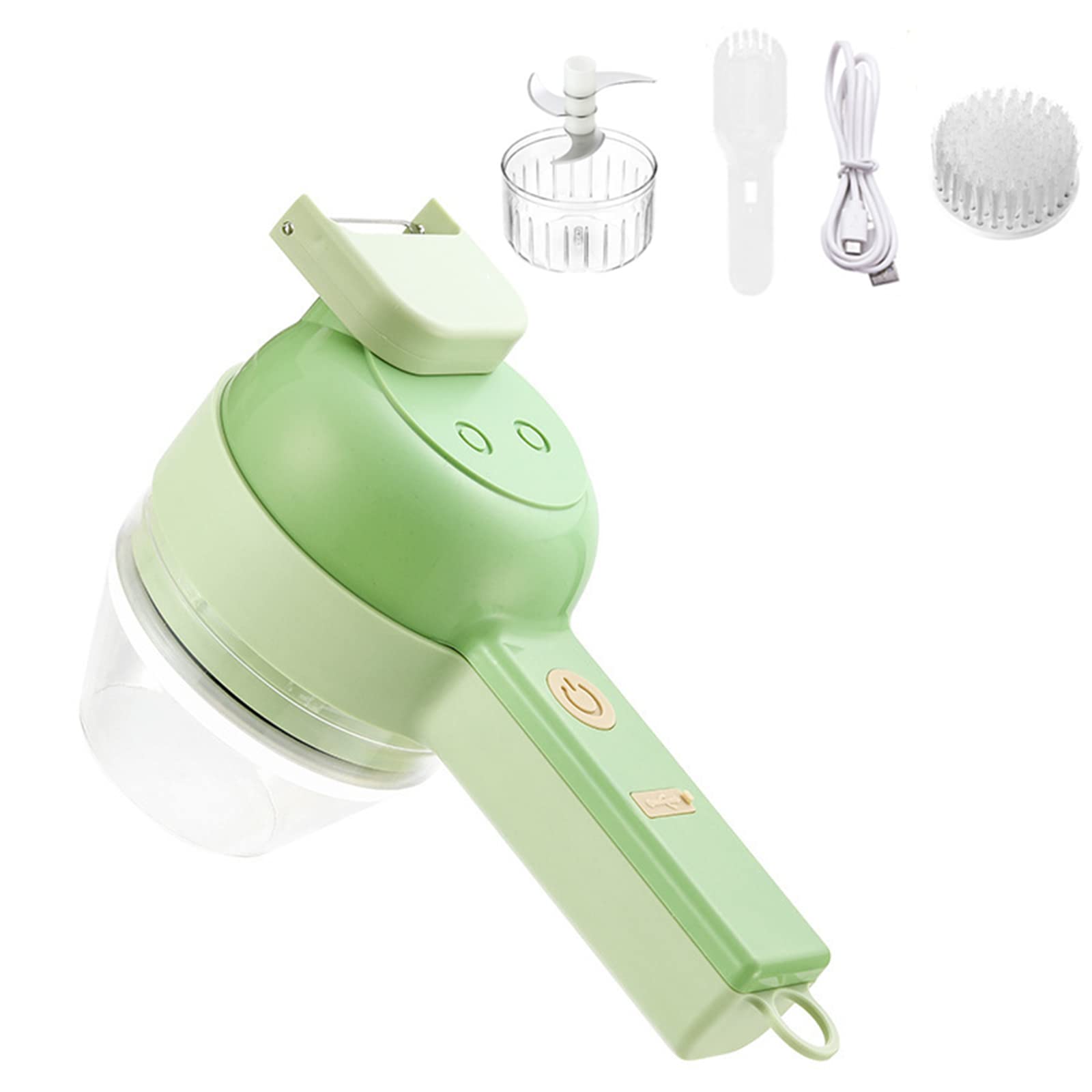 4-in-1 Electric Vegetable Chopper Set - USB Rechargeable Handheld Food Processor for Ginger, Chili & Vegetables | Durable Kitchen Gadget for Salsa, Purees & Meal Prep