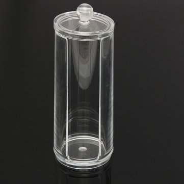 Clear Acrylic Cotton Pads Holder - Cosmetic Organizer & Nail Art Makeup Storage Stand | Perfect for Vanity, Bathroom, Salon, and Travel Organization