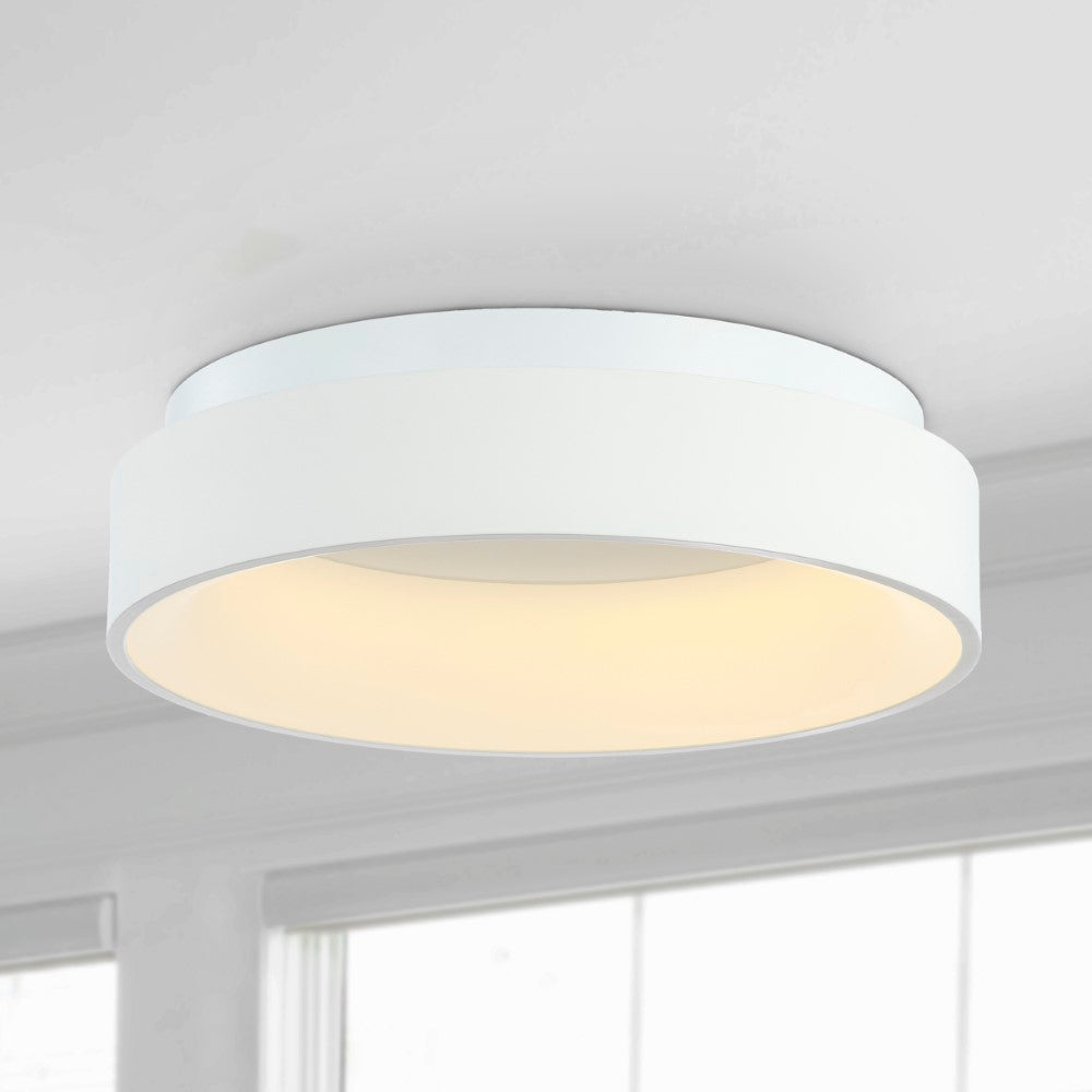 17.7 Inch LED Flush Mount Ceiling Light - Modern Round Ring Fixture with Integrated Dimmable LEDs - Perfect for Bedroom, Kitchen, Hallway & Office Lighting
