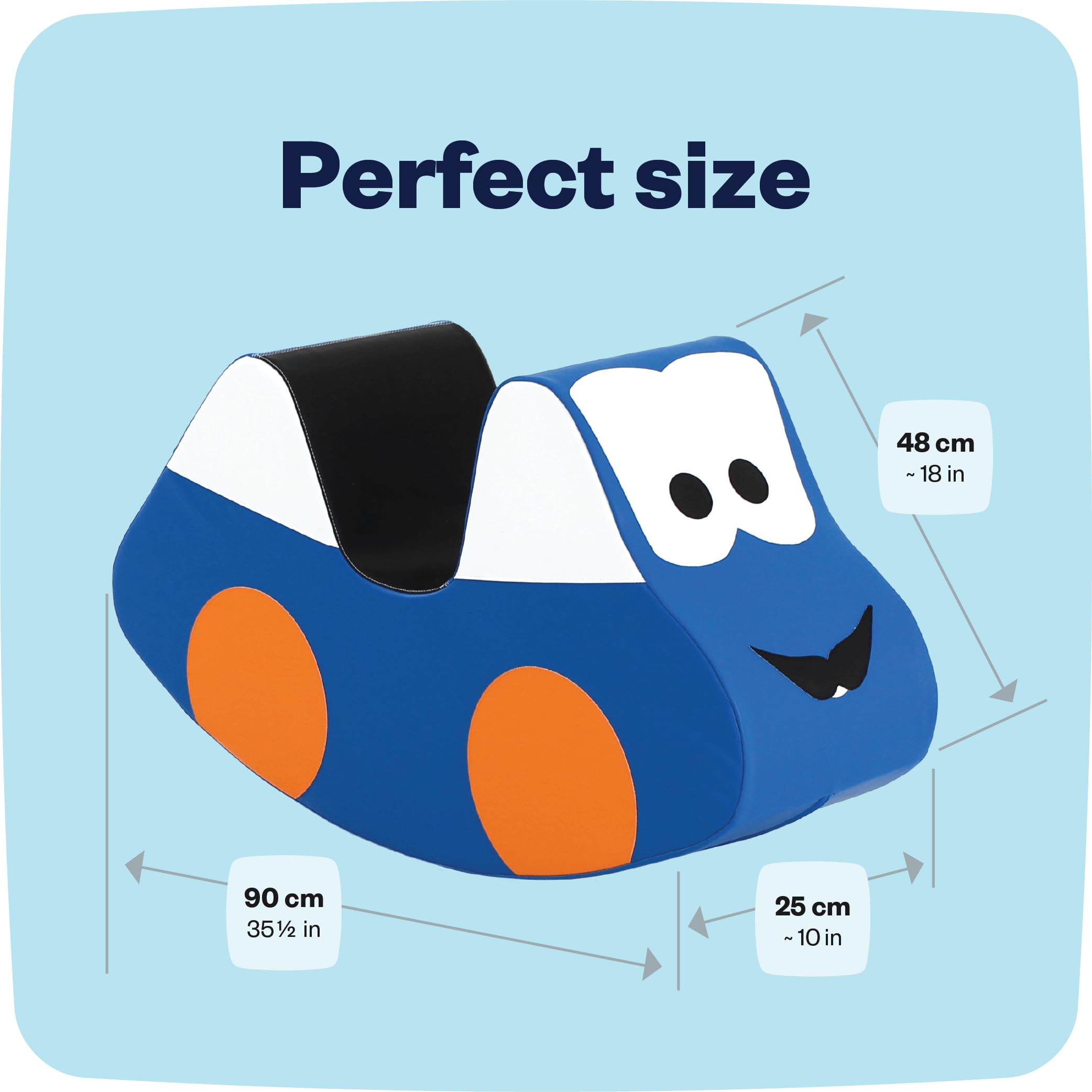 IGLU Soft Play Rocking Car - Toddler Rocker Toy for Kids Ages 2-4 Years | Jumping Activity Toy for Indoor & Outdoor Play | Safe & Fun Blue Ride-On Toy for Toddlers' Physical Development