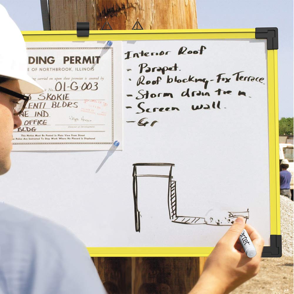 Quartet Magnetic Dry Erase Whiteboard 6' x 4' with Aluminum Frame - Industrial Yellow for Office, Classroom & Home Use | Premium White Board for Presentations & Notes