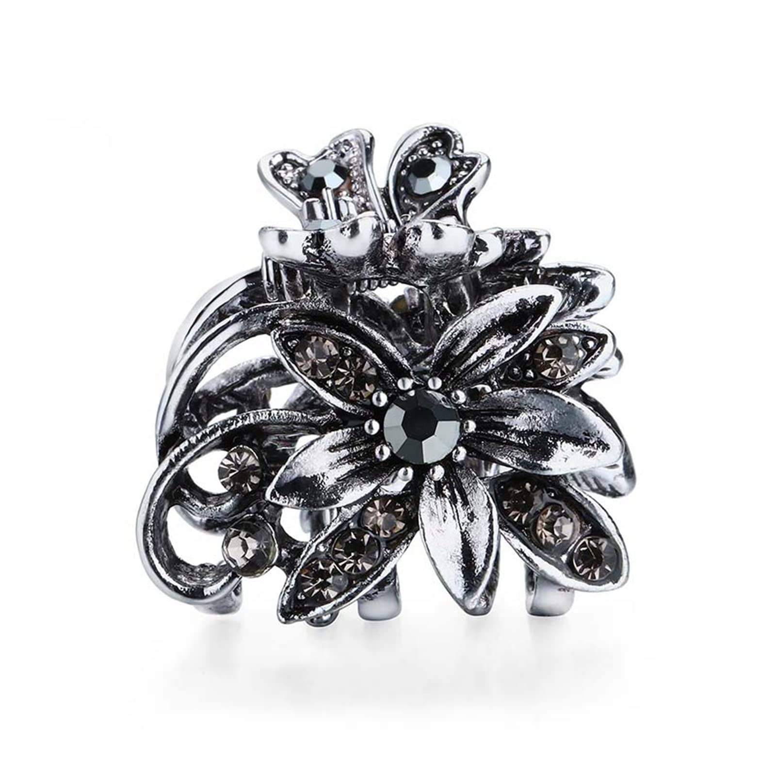 Rhinestone Flower Hair Clips for Women - Elegant Metal Crystal Hairpins for Girls | Party & Wedding Accessories