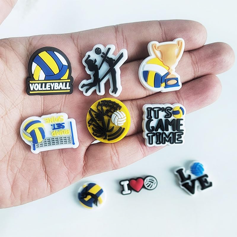 Sports Ball Charms for Crocs - Baseball, Basketball, Soccer, Football, Softball & Volleyball Shoe Accessories | Cute Jibbitz for Kids & Adults | Perfect for Parties, Gifts & Everyday Wear