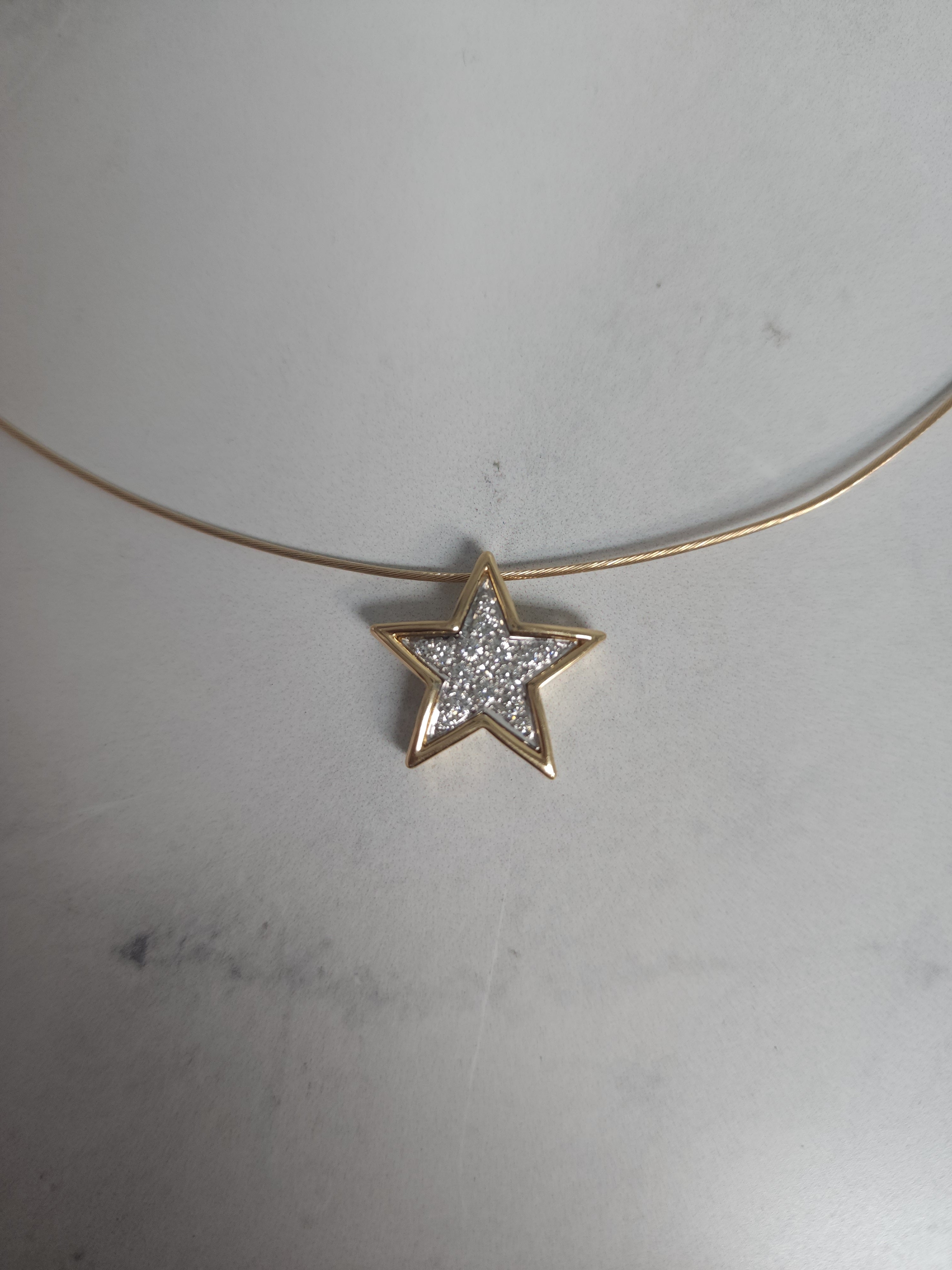 14K Yellow Gold Floating Diamond Star Necklace - Elegant Dainty Jewelry for Women, Perfect for Gifts, Anniversaries, and Everyday Wear
