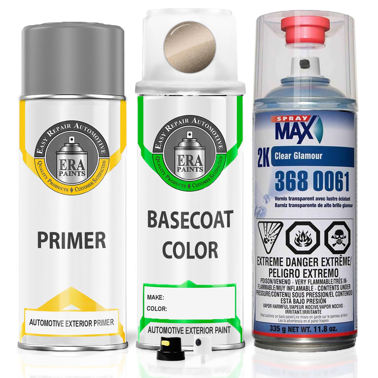 ERA Paints LC1Y/4T - Palladium Metallic Automotive Spray Paint for PORSCHE (Exact Color Match) - Premium 2K 3680061 Clearcoat Kit - Perfect for Car Touch-Ups & Custom Paint Jobs
