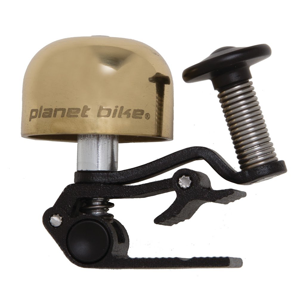 Planet Bike Brass Bike Bell - Classic Clincher Design, Loud & Durable for Road & Mountain Bikes - Perfect for Commuting, Cycling Safety & Outdoor Adventures