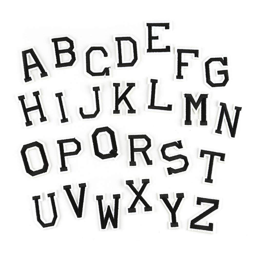 Healifty 26pcs White Alphabet Letter Stickers - DIY Sewing Applique Patches for Shoes, Clothes & Crafts - Perfect for Kids' Shoe Decoration & Personalized Clothing Projects