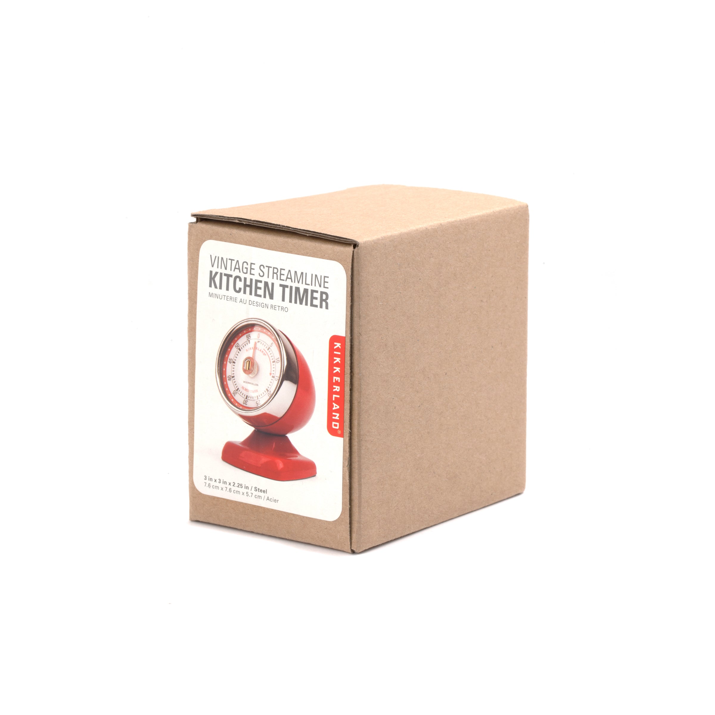 Vintage Streamline Kitchen Timer - Retro Mechanical Egg Timer with Loud Alarm, Perfect for Baking, Cooking, and Classroom Use - Classic Red Design