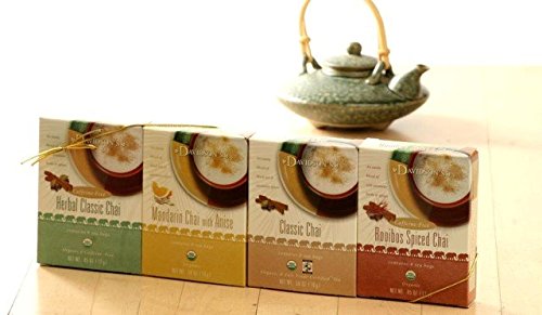 Davidson Organic Chai Tea - 8 Tea Bags, Caffeine-Free, Spiced Black Tea | Perfect for Relaxation, Morning Boost & Afternoon Pick-Me-Up