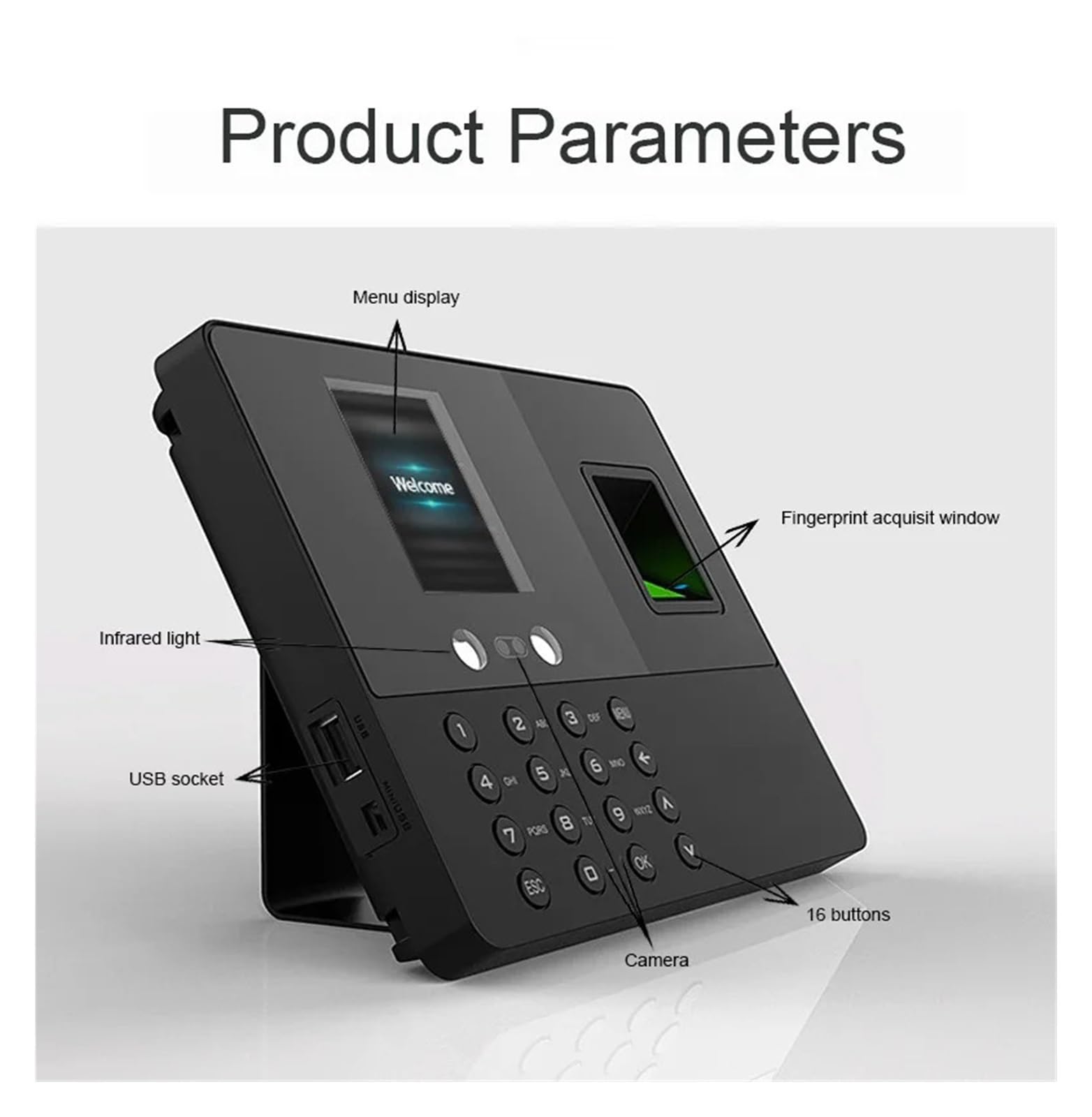 Biometric Face & Fingerprint Time Attendance Machine - Bilingual Chinese/English Display - Multilingual Punch Card System for Office & Workplace Security