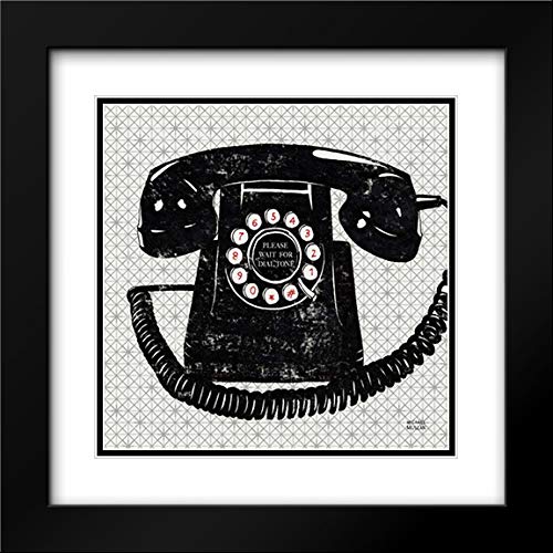 Michael Mullan 20x20 Black Modern Framed Art Print - Vintage Analog Phone Wall Decor with Double Mat - Perfect for Living Room, Office & Retro Home Decor