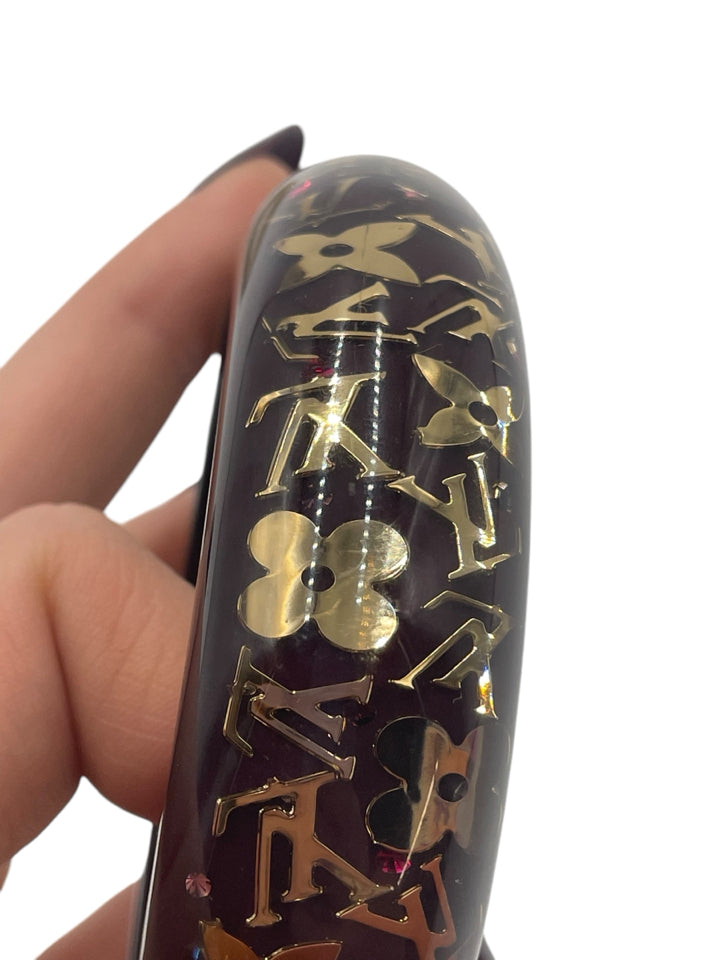 Louis Vuitton Plum Resin & Stars Wide Bangle Bracelet - Luxury Fashion Jewelry for Women, Perfect for Parties, Weddings & Special Occasions