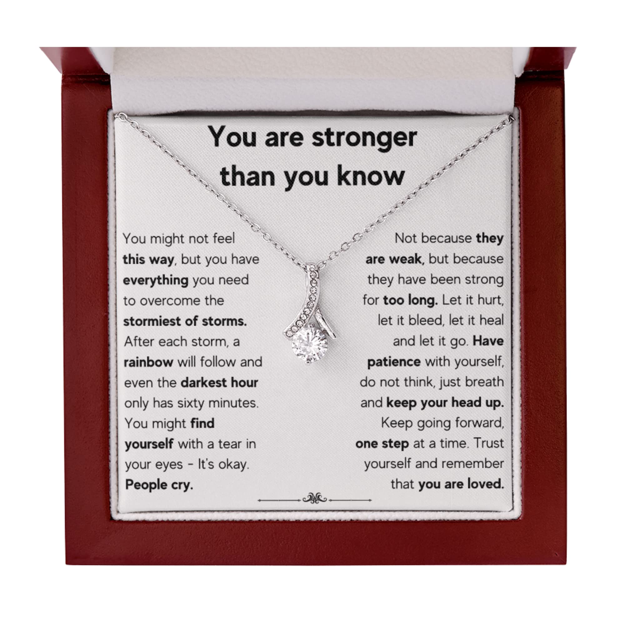 Get Well Soon Gifts for Women - Encouragement & Sympathy Jewelry Set with Inspirational Necklace, Message Card & Gift Box | Thoughtful Recovery Present for Hospital, Chemo, Surgery or New Beginnings
