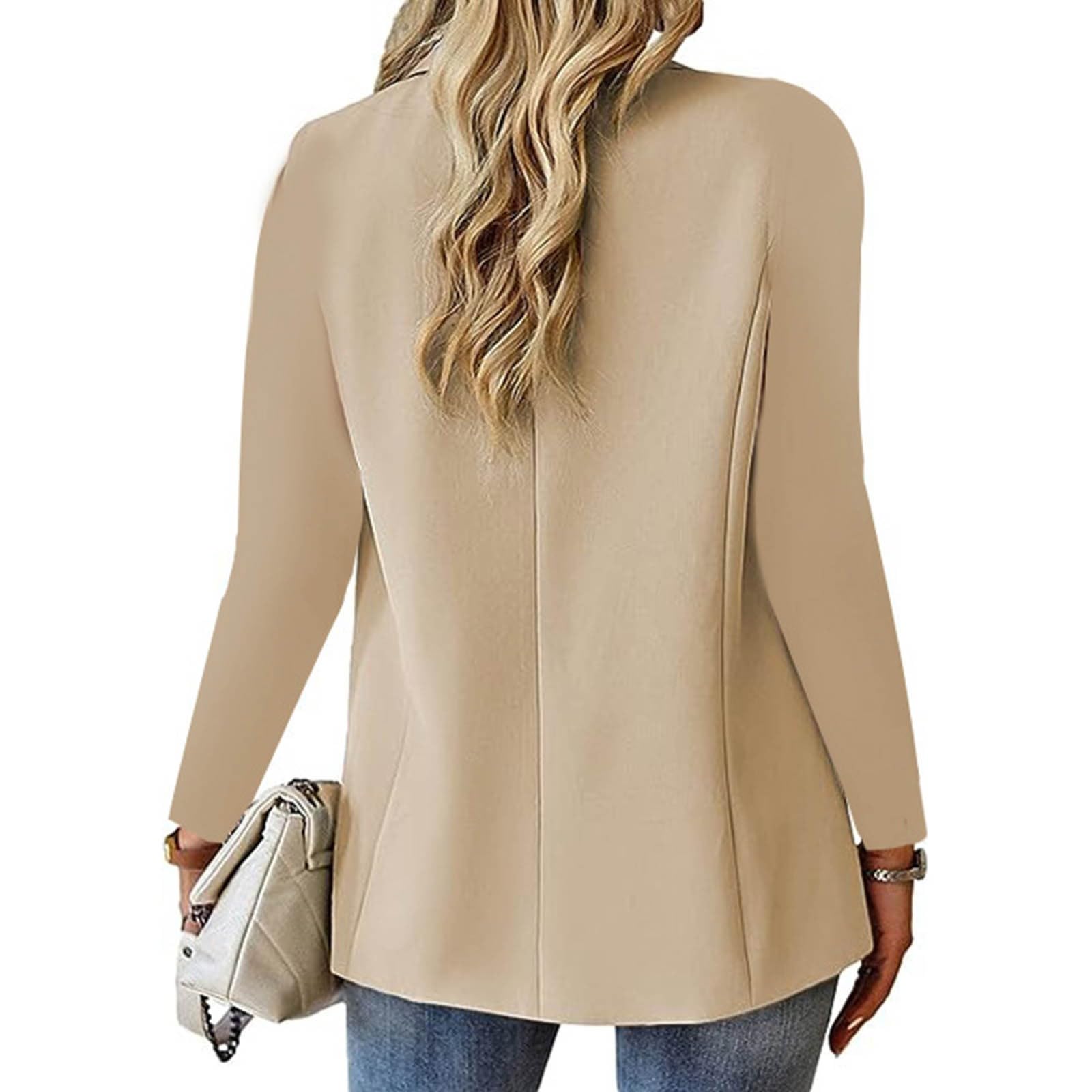 2025 Women's Business Casual Blazer Suit - Long Sleeve Open Front Button Lapel Office Jacket with Pockets | Fall Work Attire & Professional Wardrobe Essential | Perfect for Corporate Meetings, Office Wear, and Formal Occasions