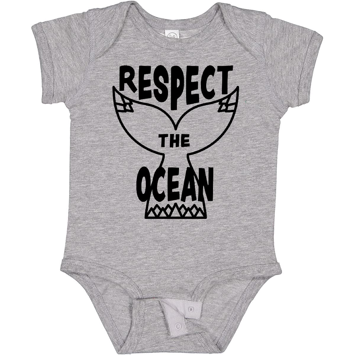 Inktastic Respect The Ocean with Whale Tail Baby Bodysuit - Cute Whale Design Organic Cotton Onesie for Newborns & Infants - Perfect for Beach Trips, Ocean Conservation Events & Eco-Friendly Parenting