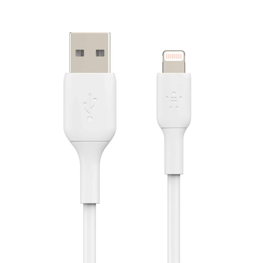 Belkin MFi-Certified Lightning to USB Cable - 3ft Fast Charging Cord for iPhone 14/13/12/11/X/8, iPad & AirPods - Durable White Charger (CAA001bt1MWH) | Perfect for Home, Office & Travel Use