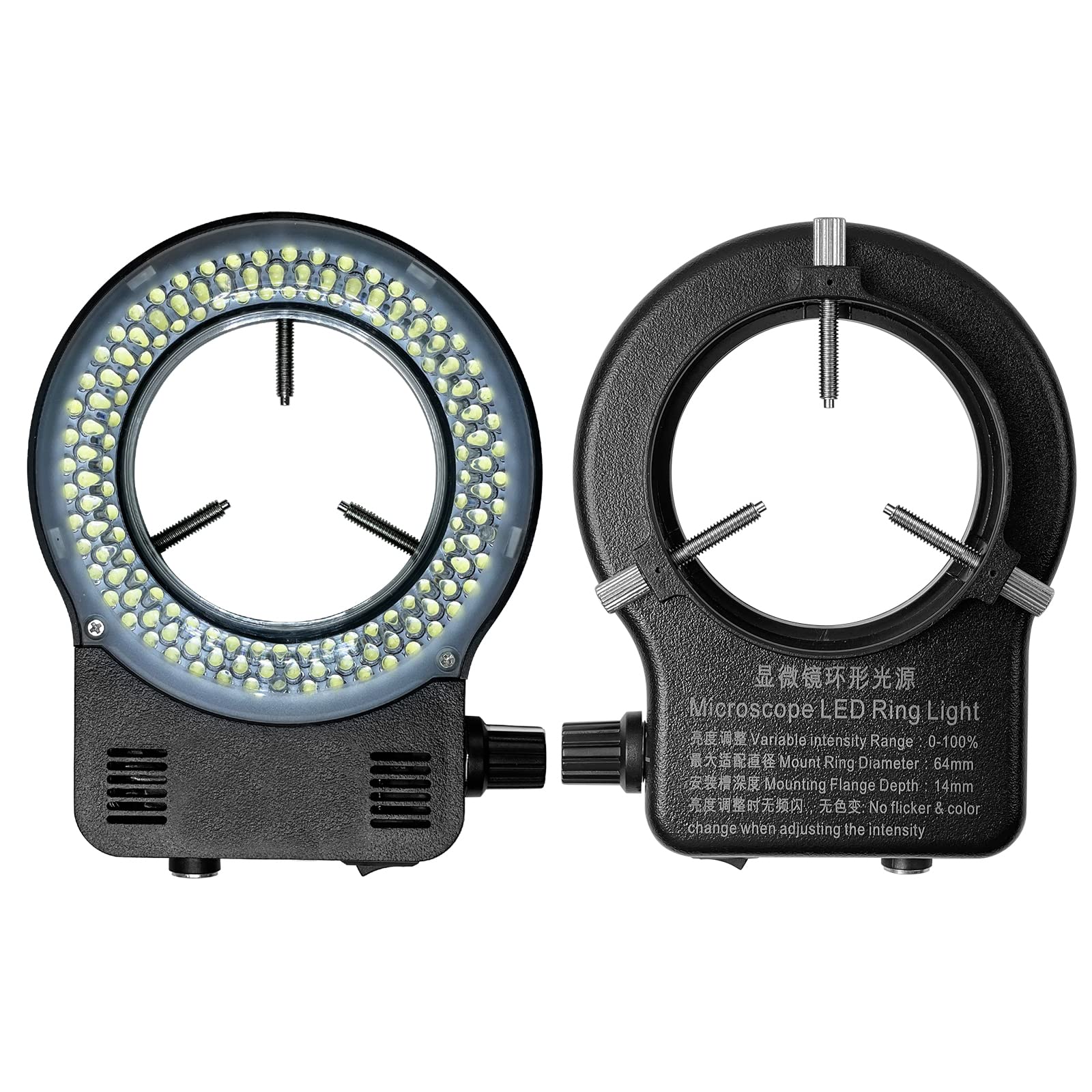 144 LED Ring Light for Stereo Microscope - Adjustable White Illuminator for Binocular/Trinocular Microscopes, Soldering & Repair Work | Perfect for Industrial Inspection, Jewelry Making & Microscope Photography