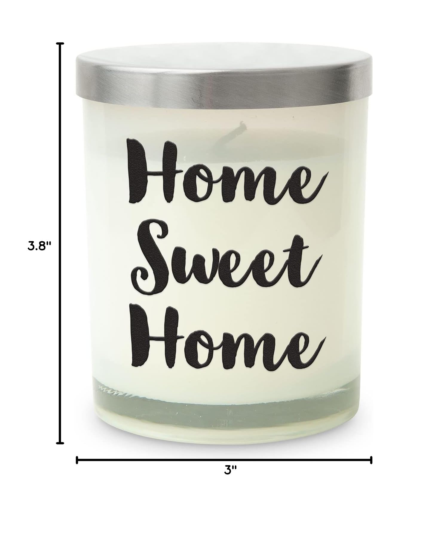 Weddingstar Custom 9oz Glass Jar Gift Candle with Lid - Unscented Home Sweet Home Decor for Weddings, Anniversaries & Romantic Home Ambiance