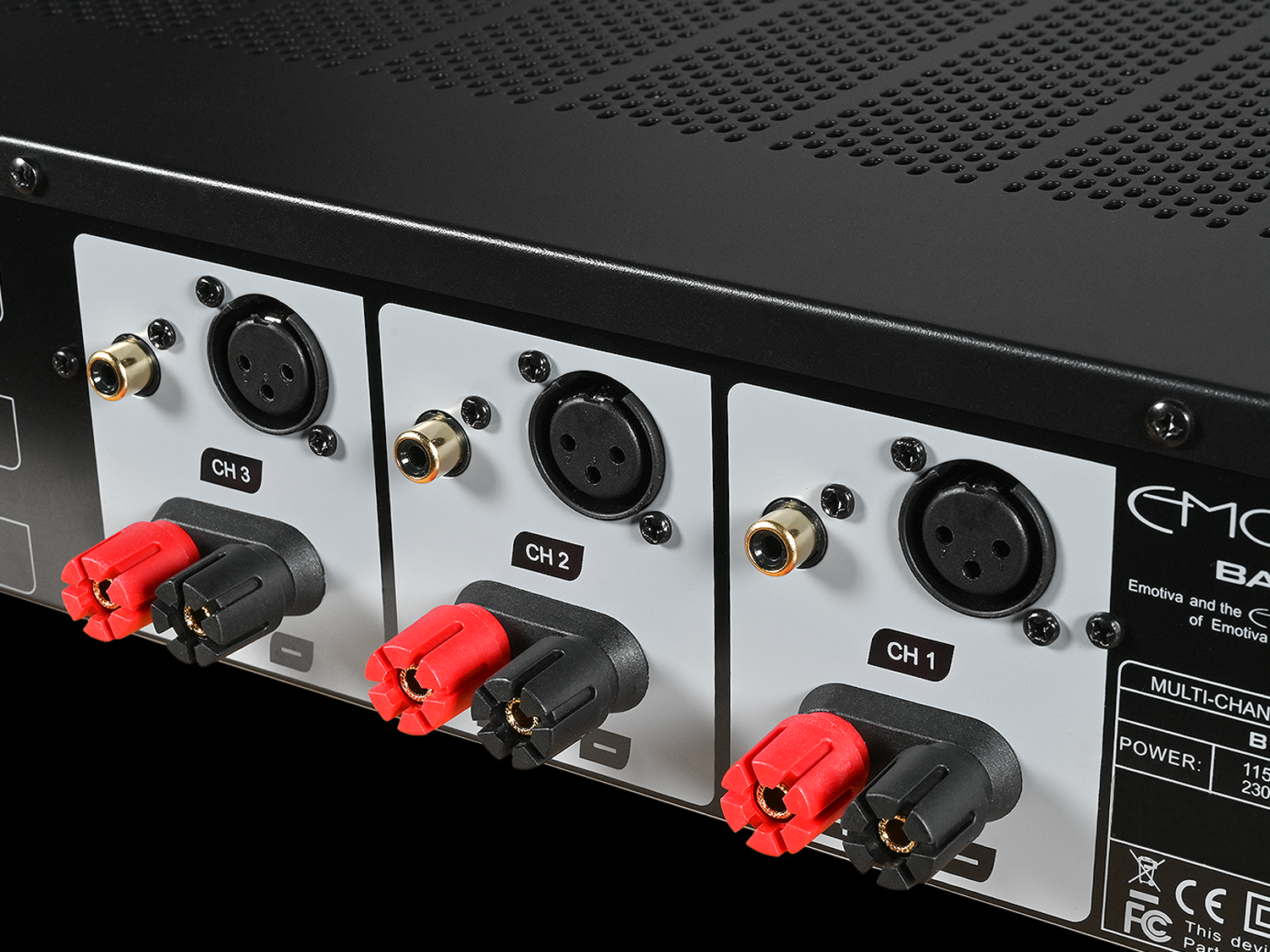 BasX A3+ Three Channel Power Amplifier - High-Performance Home Theater & Audio System for Movies, Music & Gaming
