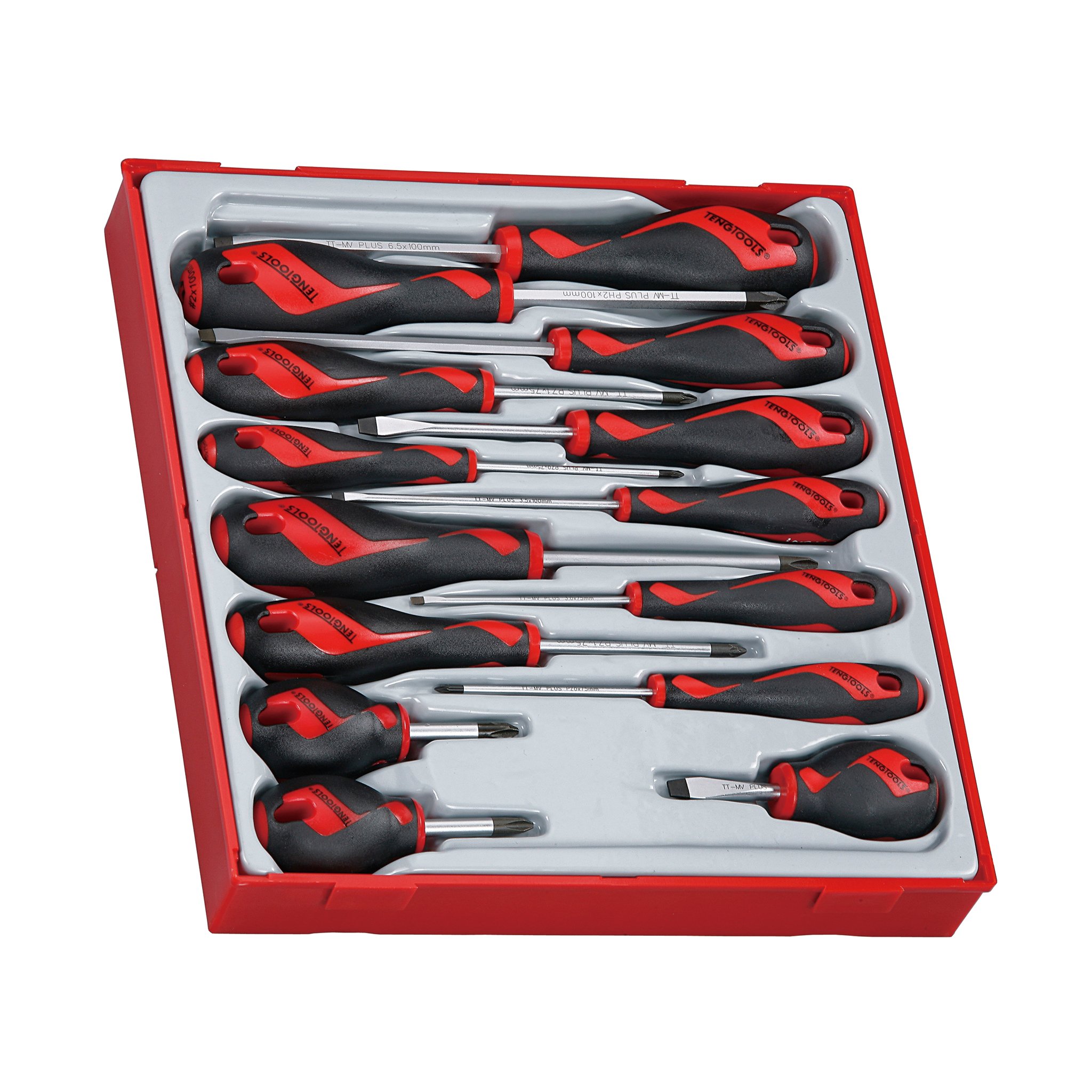 Teng Tools 14-Piece Screwdriver Set with Flat, PH, and PZ Bits (TTD914N) - Professional Hand Tool Kit for Home Repair, Automotive Maintenance & DIY Projects