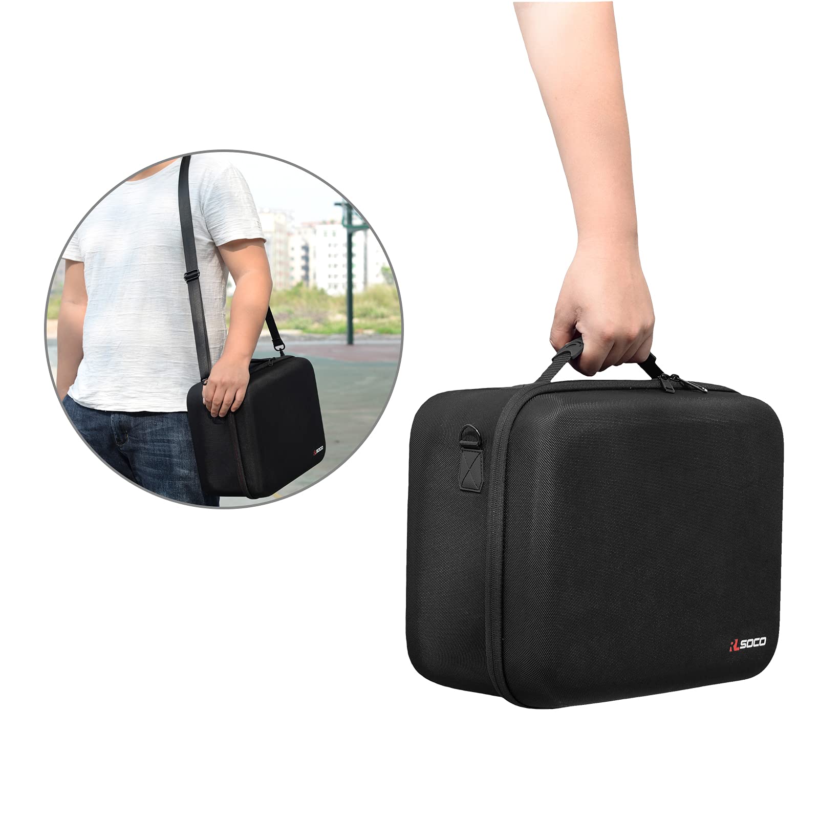 RLSOCO PS5 Travel Carrying Case for PlayStation 5 Digital & Disc Edition - Protective Storage Bag with Charging Dock, HD Camera, 2 Controllers & 4 Game Discs - Perfect for Gaming Travel & Console Protection