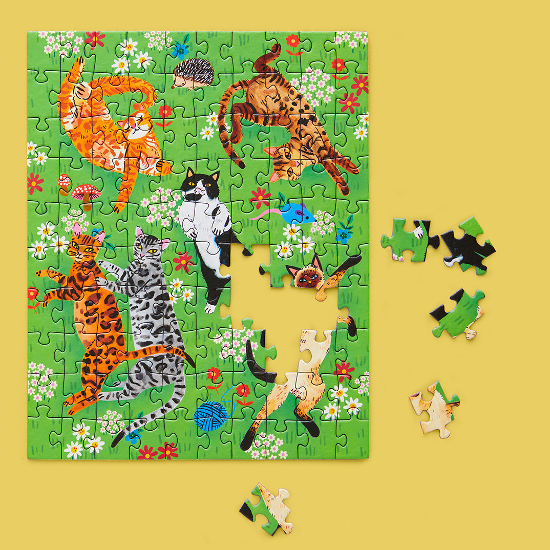 100 Piece Cat Nap Jigsaw Puzzle for Adults & Kids - Fun Family Activity, Relaxing Brain Teaser for Home & Office