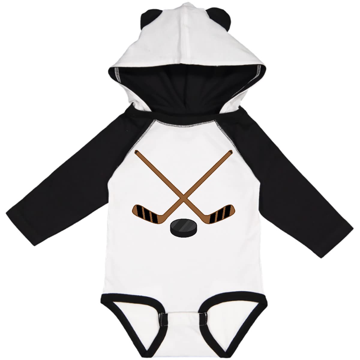 Inktastic Hockey Stick Design Long Sleeve Baby Bodysuit - Soft Cotton Creeper for Boys & Girls - Perfect for Hockey Games, Team Spirit & Sports Fan Gifts