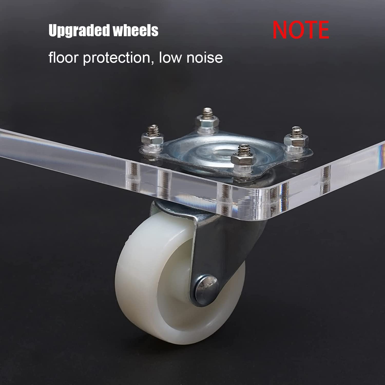 Gdrasuya10 Clear Acrylic C-Shaped End Table with Wheels - 2-Tier Rolling Side Table with Tray for Snacks, Living Room, Bedroom & Couch - Portable Mobile Sofa Table for Easy Movement Between Rooms