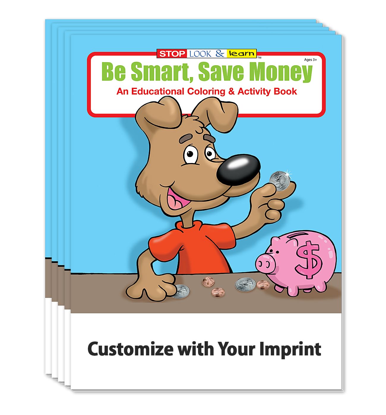 ZOCO Custom Educational Coloring Books - 250 Bulk Pack (No Crayons Included) - Teach Kids Money Management & Financial Literacy - Bank-Themed Activities, Puzzles & Learning Games - Perfect for Classrooms, Homeschooling & Financial Education Events