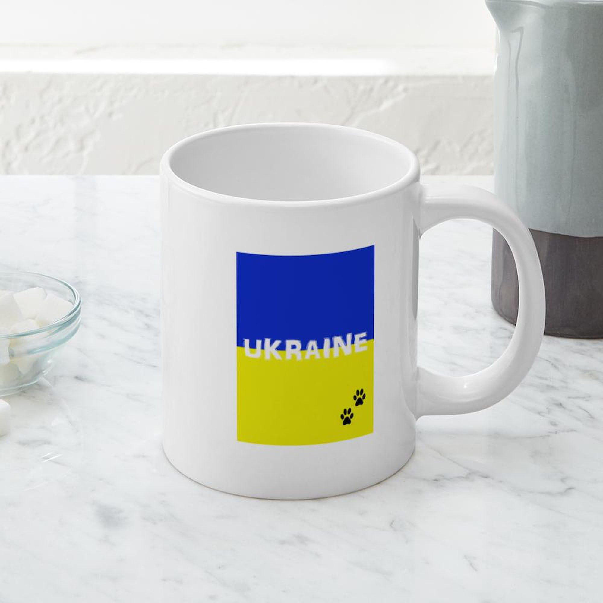 Ukraine Paws 20 oz Ceramic Coffee Mug - Large Insulated Tea Cup for Home, Office, or Gift - Perfect for Coffee, Tea, Hot Chocolate Lovers