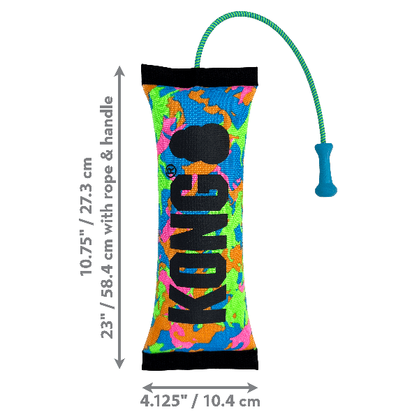 KONG Bunji High Visibility Bumper Dog Toy - Durable Fetch & Tug-of-War Play for Outdoor & Indoor Dogs