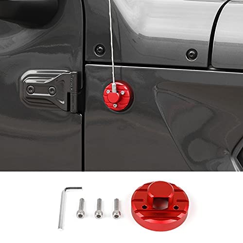CheroCar Aluminum AM/FM Antenna Base Replacement for 2007-2021 Jeep Wrangler JL JLU JK JKU & Gladiator JT - Durable Red Upgrade (Off-Road, Daily Driving, Car Shows)