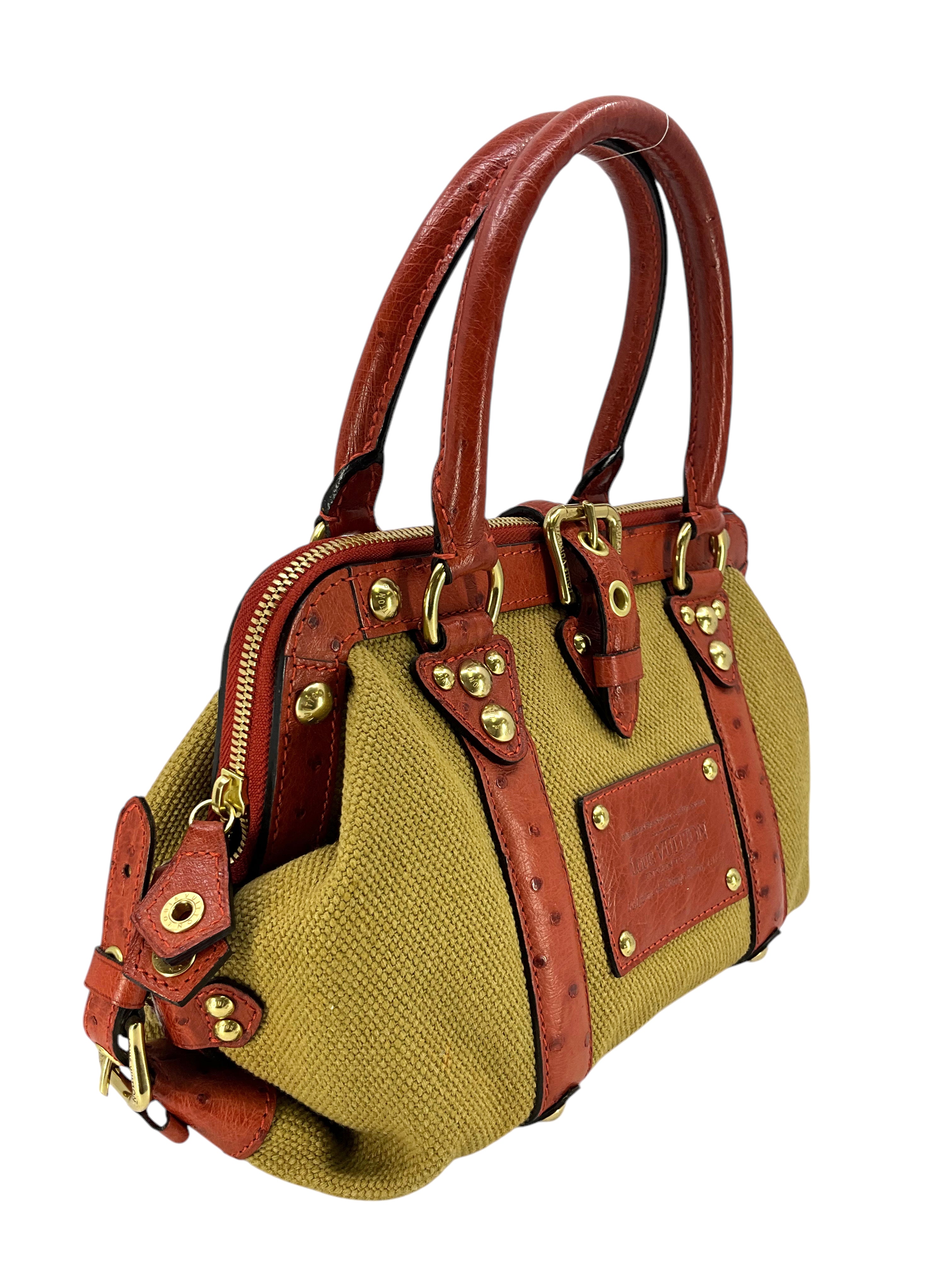 Authentic Louis Vuitton Limited Edition Sac de Nuit PM Bag - Vintage Trianon Canvas & Ostrich Leather Luxury Handbag for Women | Perfect for Evening Events, Date Nights & Special Occasions