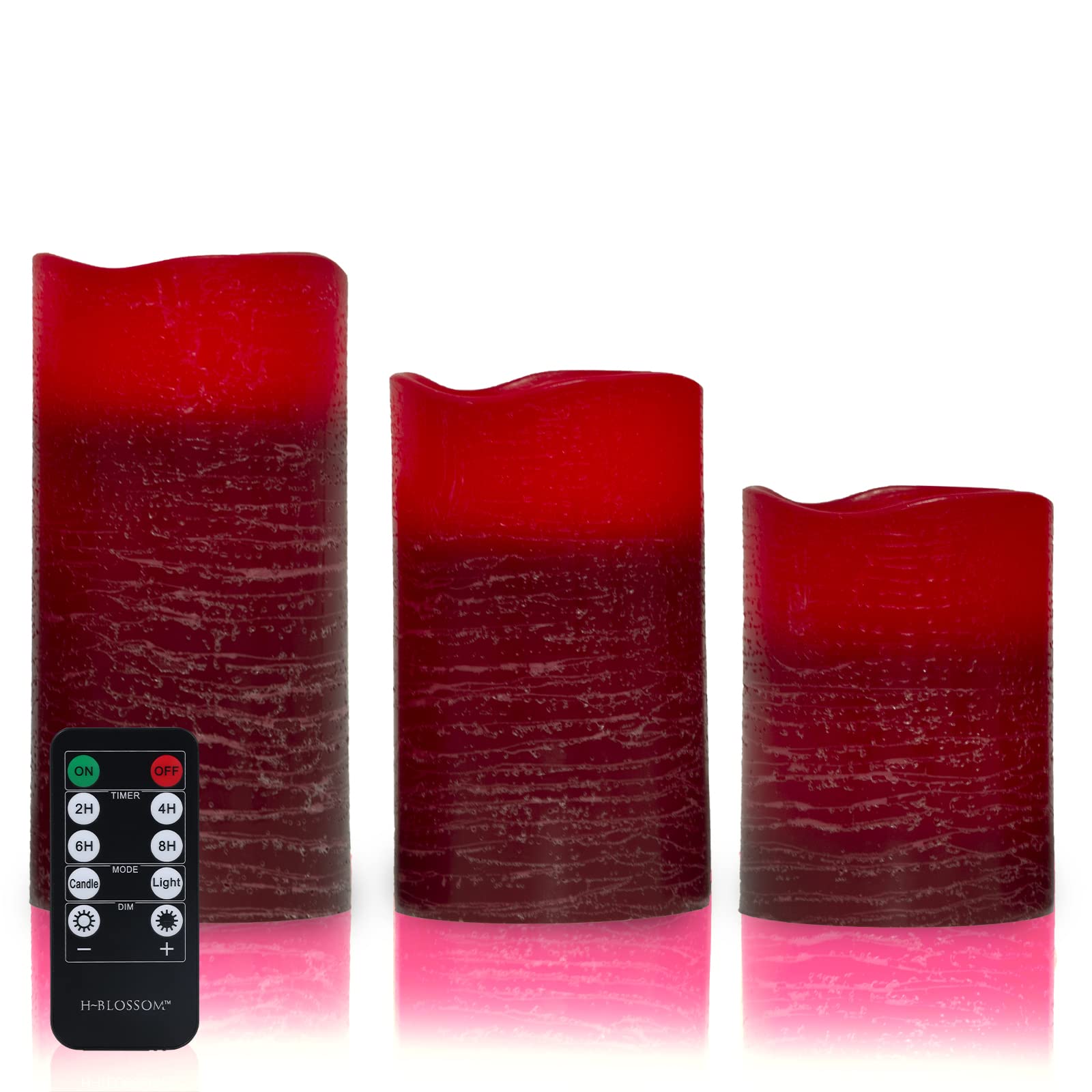 Premium Real Wax LED Flameless Candles - Battery Operated with 5H Timer, Set of 3 (3