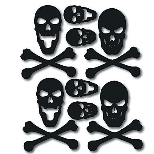 Tactical Skull and Bones Vinyl Decal Sticker - Durable Matte Black Cut-Out for Helmets, Trucks, Windows, Bottles, Containers - Perfect for Military, Outdoor, Motorcycle, and DIY Projects