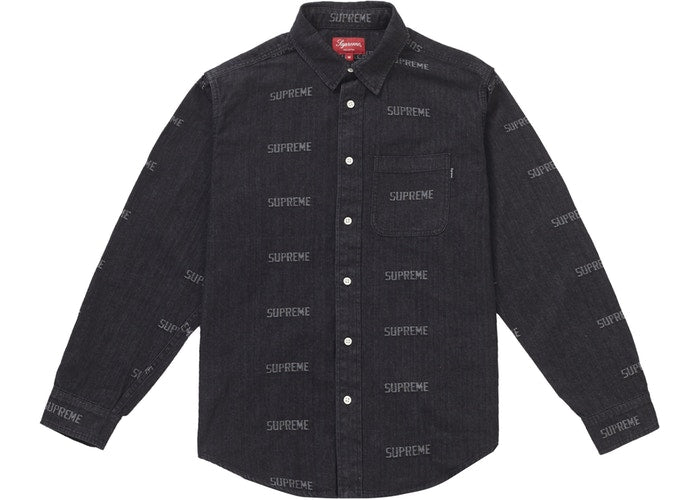Logo Denim Shirt for Men - Classic Black Button Down Shirt for Casual Wear & Street Style | Perfect for Everyday Outfits, Office Casual, and Weekend Looks