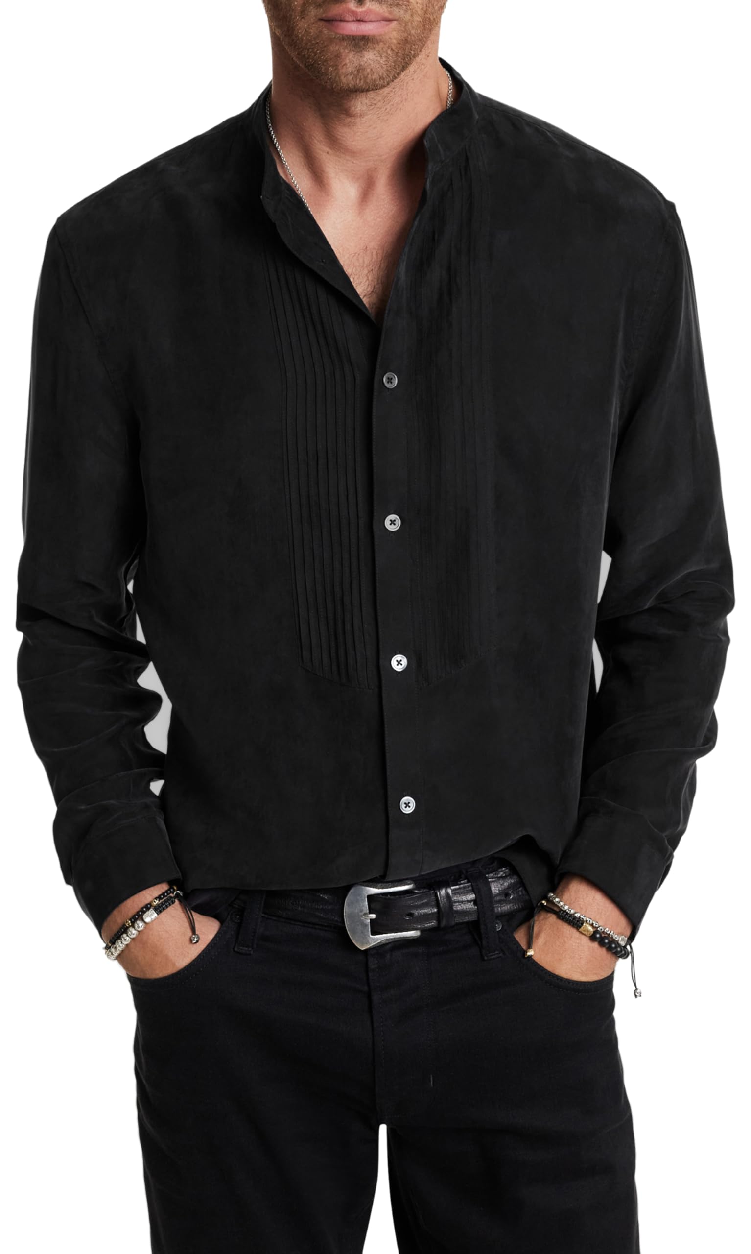 John Varvatos Men's Hanover Button-Down Shirt - Casual & Dressy Long Sleeve Oxford for Work & Date Nights