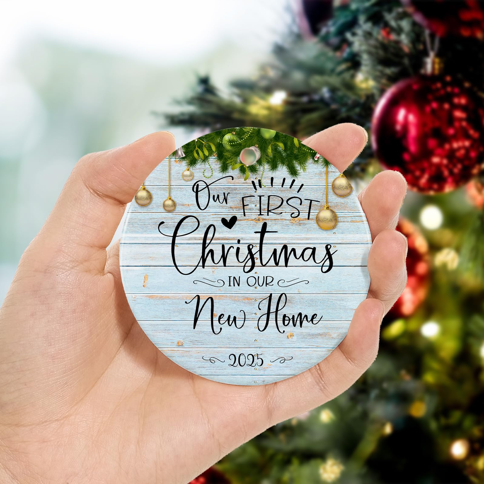 2025 First Christmas in Our New Home Ornament - Personalized Housewarming Gift for New Homeowners - Perfect for Christmas Tree Decor & New Home Celebration
