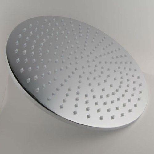 12 Inch Round Rainfall LED Shower Head - Cascada Stainless Steel Chrome Finish Showerhead (No Shower Arm Included) | Modern Bathroom Upgrade for Spa-Like Experience