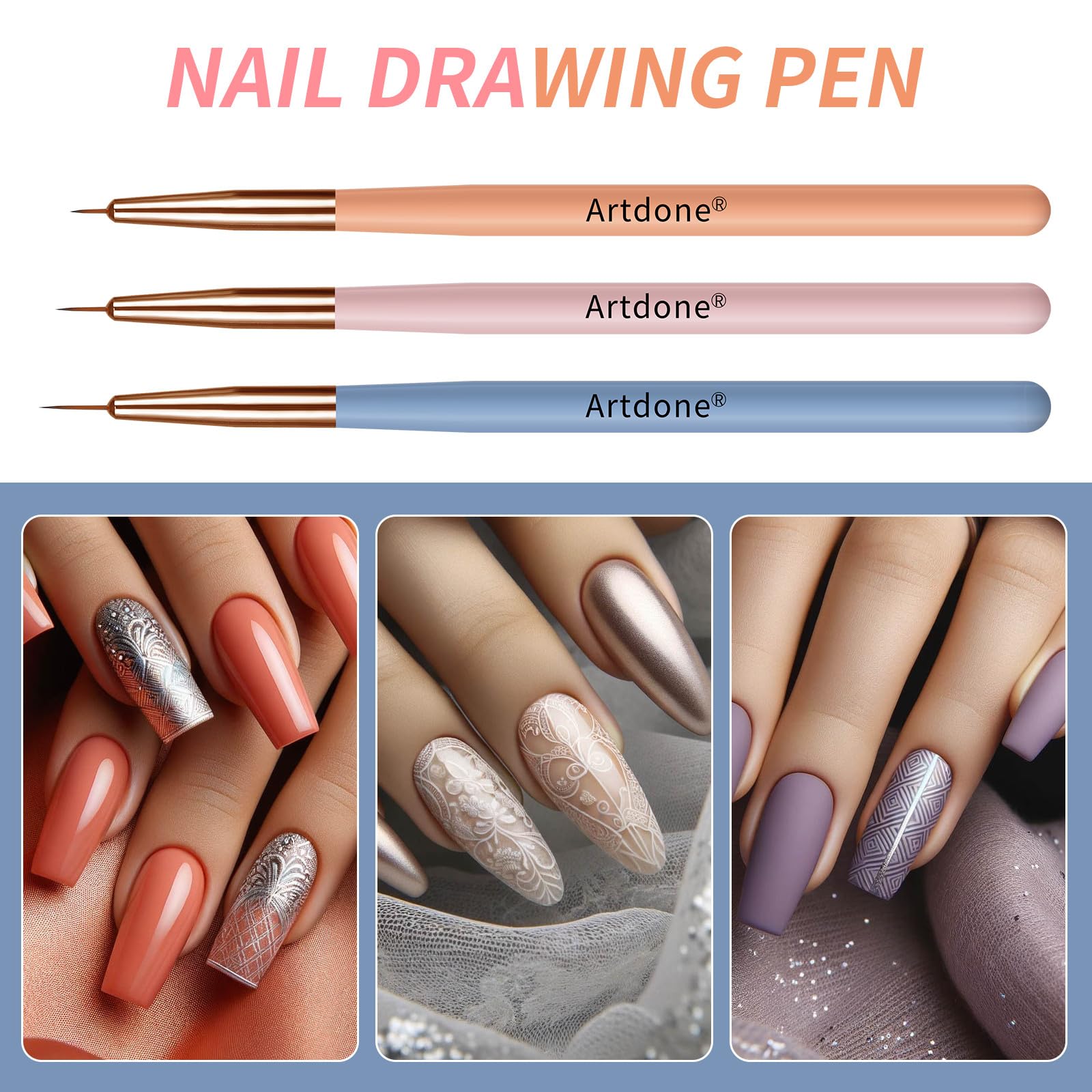 Artdone Double-Ended Nail Dotting Tools Kit - Professional Nail Art Brushes for Gel Polish, Liner & Detail Design - Perfect for DIY Nail Drawing, Painting & Creative Nail Art at Home or Salon